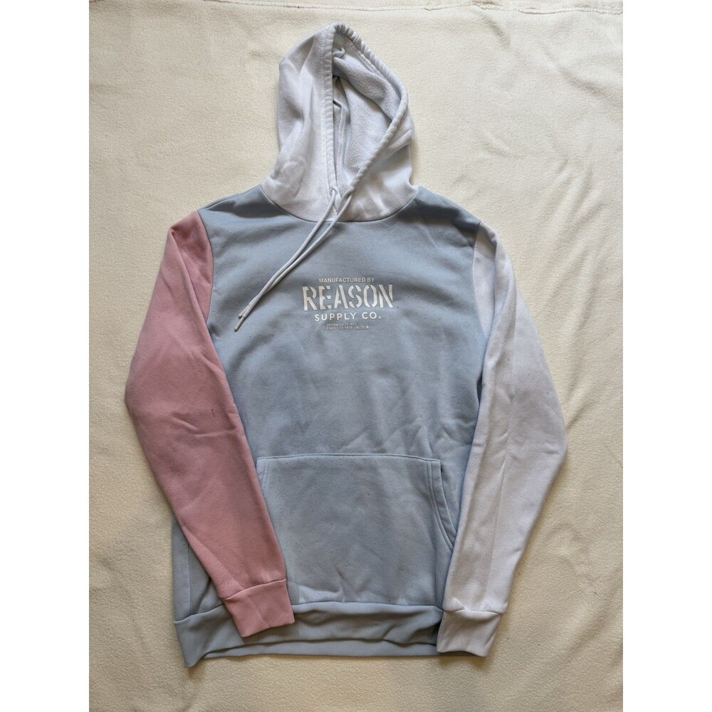 Reason Colorblock Hoodie Men’s Sz Small Blue Pink White